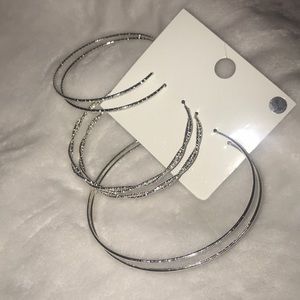 Large silver hoop earrings